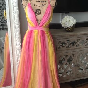 Multi-colored long flowy sundress